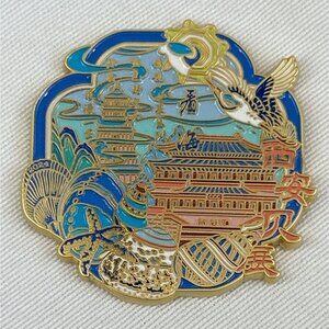 Conchologist City Club Enamel Magnet Pin Shells Pagoda Coastal 2024